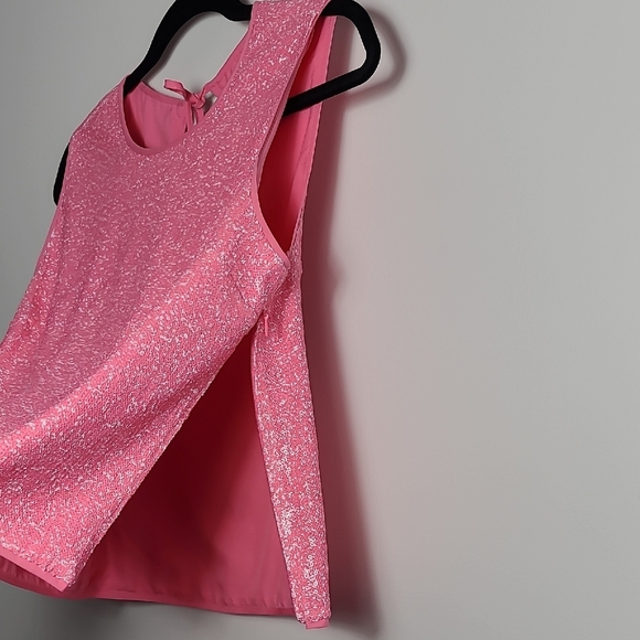 RACHEL ROY Addie Pink And White Speckled Sequin Sleeveless Top Size Medium - Picture 5 of 14